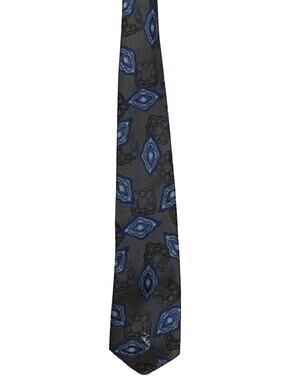 Vintage 90s John Weitz Geometric Necktie Gray Blue Designer Tie